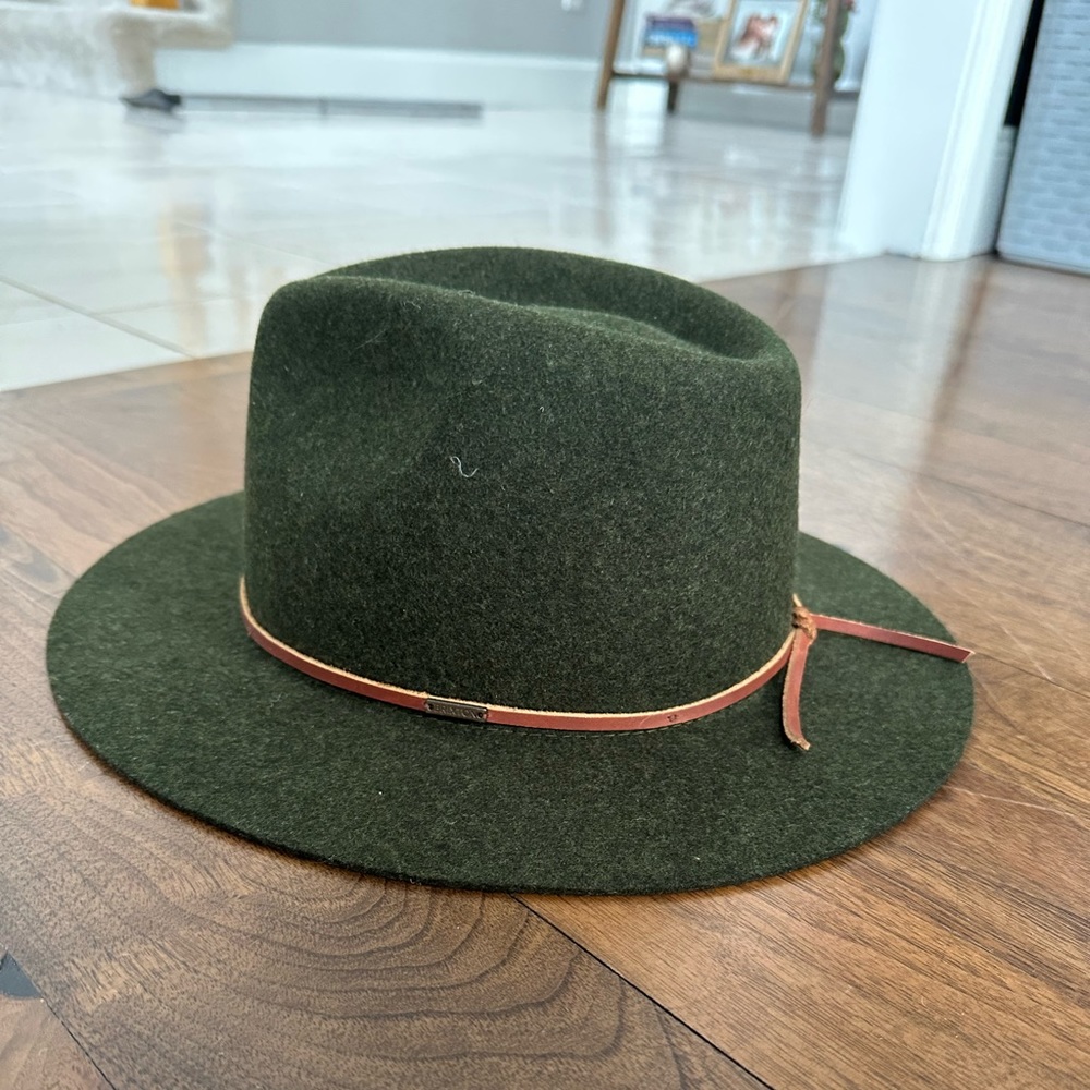 Brixton Women’s Wesley Fedora hat, size Medium (7 1/4), moss brown mix color